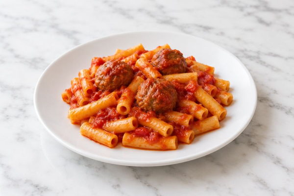 Pasta w/ 3 Pcs Meatballs